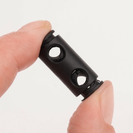 Club for the cord, double, d = 5 mm, 11 × 33 mm, 30 pcs, black color-2