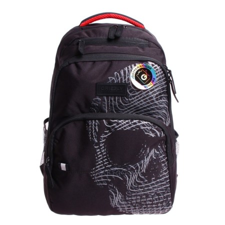 Youth backpack 45 x 32 x 23 cm, ergonomic back, laptop department, Grizzly 330, black RU-330-2_1-2