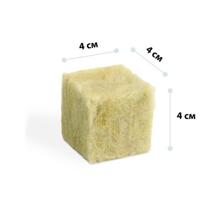 Ecover substrate mineral wool in a cube for plant seedlings, for hydroponics, 4 × 4 × 4 cm