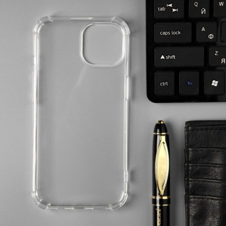 PERO case for Apple iPhone 15, silicone, transparent, reinforced-1