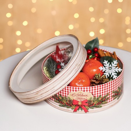 Box for Makarun Tubus with the Fluffy New Year window 21 x 21 x 7 cm-7