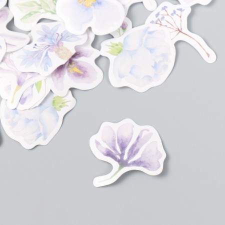 Stickers for creativity "purple flowers" set 46 pcs 4.4x4.4x1.1 cm-1