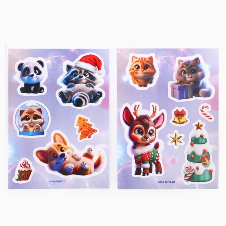 New Year's gift, notebook, 2 l stickers and magnetic bookmarks 2 pcs “Fluffy”-1