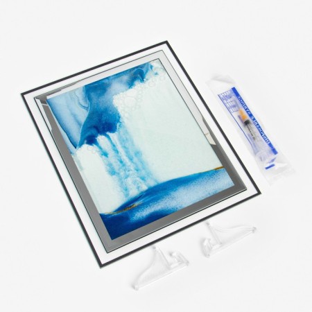 Sanding clock-picture "Vostok", 30 x 25 cm, anti-stress, blue sand-2