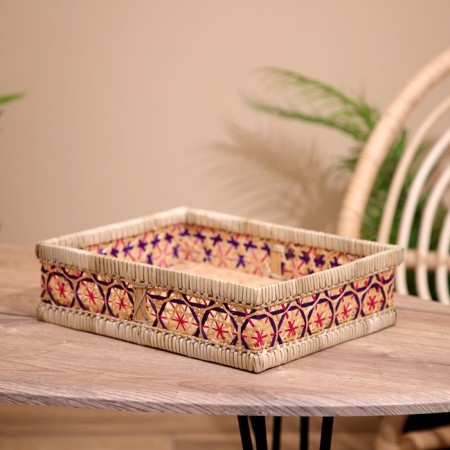 Wicker basket, from bamboo 30x23x8 cm