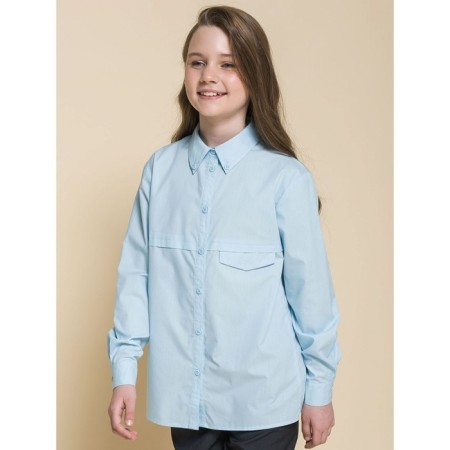 Blouse for girls, height 128 cm, blue color