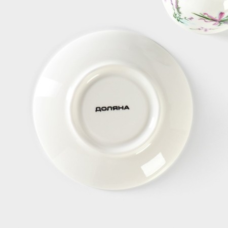 Set porcelain coffee shade "lavender", 4 items: 2 cups 80 ml, 2 saucers d = 11.6 cm, white color-7