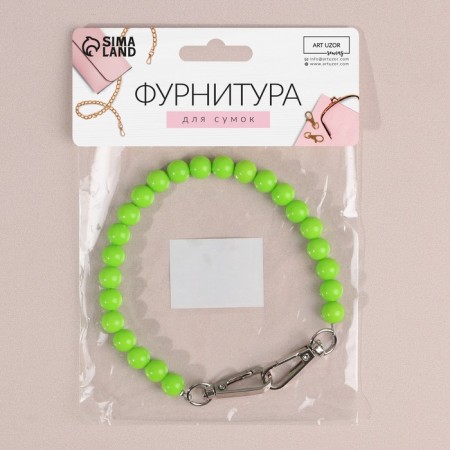 Handle for bag, beads, d = 10 mm, 30 cm, green color-5