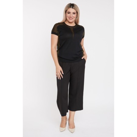 Female trousers, size 64, black color-2