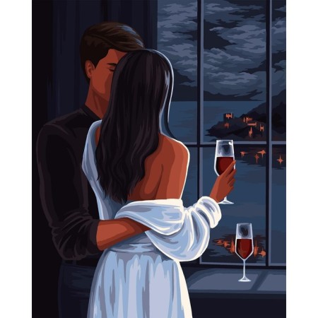 Picture on numbers on canvas with a subframe "Date", 40 x 50 cm-1