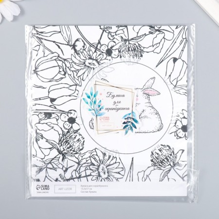 Scrapbooking paper "Cute bunnies" density 180 g 15.5x17 cm-3