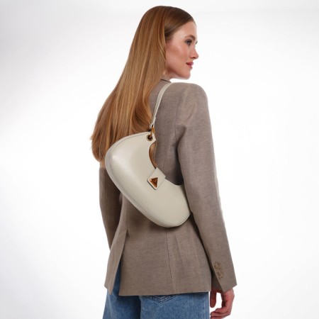 Bag Women's Baget on the zipper Textura, average size, dairy color