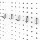 A hook bent with a hook 30 mm on a perforated chipboard panel, d = 4 mm, color chrome