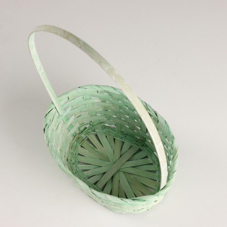 Wicker basket, 21x15x10xh38cm, green, bamboo-2