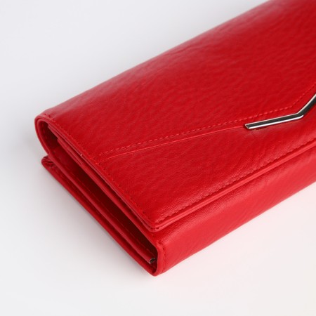 Women's wallet on magnet, red color-2