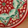 Plate of the Rishtan ceramics "Flowers", red, flat, 15 cm, mix
