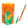 Ballpoint handle Erichkrause R-301 Orange Stick, node 0.7 mm, green ink, letter line 2000 meters, barcode on the handle