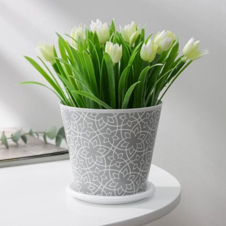 Pot for the flowers of the share "Kracle", 800 ml, the color is gray-4
