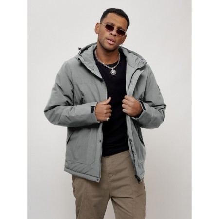 Sports male jacket, size 50, gray color-11