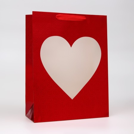 Packet Holography with the window "Heart", "Red", l 40 x 30 x 13 cm