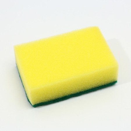A dispenser for liquid soap with a sponge and a brush for dishes, white, 16 x 12 x 4 cm.-9