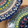 The pancake of Rishtan ceramics "Flowers", 37 cm, blue