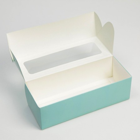 Confectionery packaging, cupcake box with a window, Tiffany, 26 x 10 x 8 cm-2