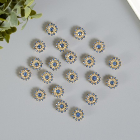 Decor for creativity plastic "Blue-sun flower" set of 20 pcs 1.4x1.4 cm-2