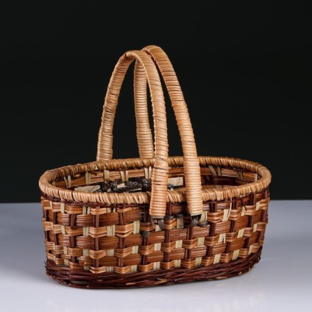 Basket "Picnic", without a lid with 2 handles, 26 × 21 × 12/24, rattan-1