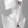 Set 2 objects: earrings, pendant "Edel" trio almonds, blue-white color in gold, 50 cm