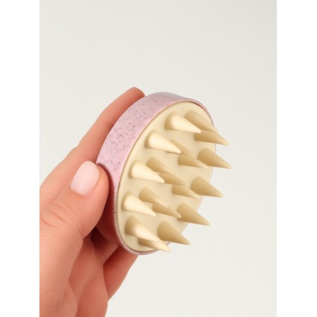 Brush d/washing and massage of the head silicon/plastic 7.5*7.5*6.5 cm roses package QF-4