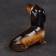 Porcelain figurine "Black Dachshund", 7 cm, author's painting