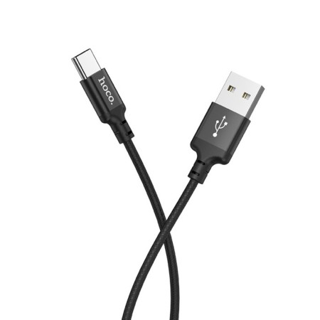 Hoco X14, Type -C cable - USB, 3 A, 1 m, fast charging, nylon braid, black-4