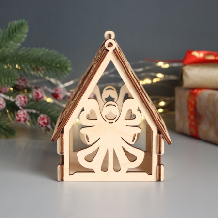New Year's Domik box "Angel" 12x10x14 cm-1