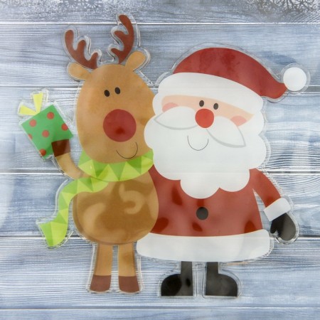 Santa Claus with a deer glass 16.5x16.5 cm