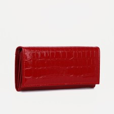 Women's wallet on the button, red color