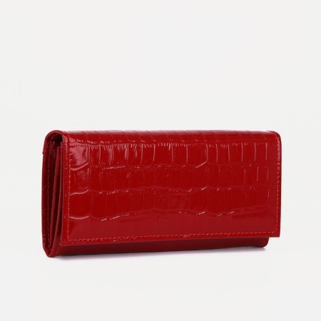 Women's wallet on the button, red color