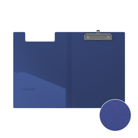 The folder-planet with A4 clamp, 1.3 mm, Erichkrause Matt Classic, plastic, with an inner pocket, blue-1