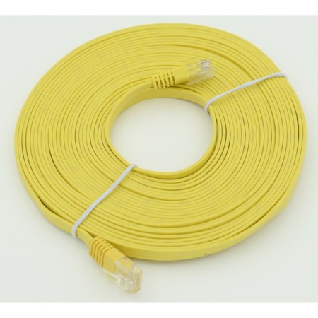 Flat CAT5E Molded 7.5m yellow patch