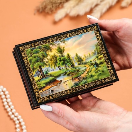 Brook "Brook", 10 × 14 cm, lacquer miniature-2