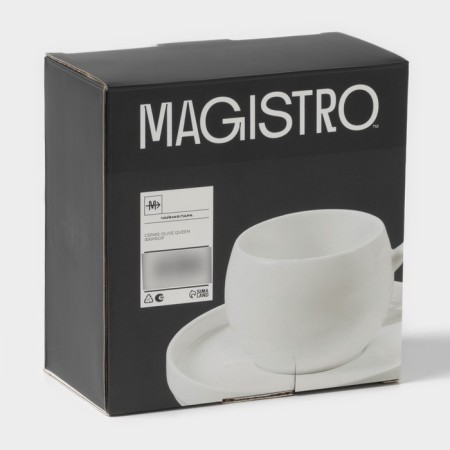 Tea couple Magistro OliveQueen, 220 ml, 15 × 15 cm, porcelain, white-4