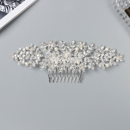 Rosemary Comb "Rosemary" Flower, 16x6 cm, silver