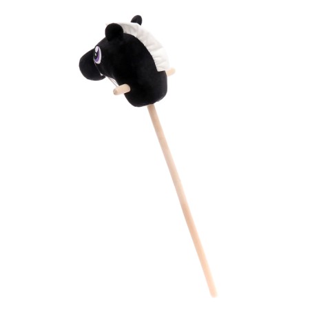 Soft toy "horse-horseman", on a stick, mix, black color-2