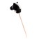 Soft toy "horse-horseman", on a stick, mix, black color