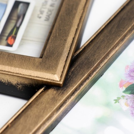 Photo frame plastic in 6 photos 10x10, 10x15 cm "Browned lines" Dark gold 33x48 cm-2