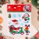 Stickers on the windows "New Year" Santa Claus by car, 23 x 20 cm