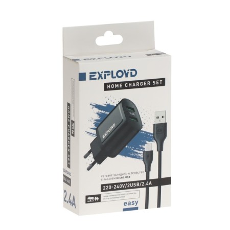 EXPLOYD EX-Z-1432, 2 USB, 2.4 A, MicroUSB cable, black-7