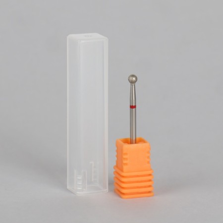 Diamond milling cutter for the "ball" manicure, fine granularity, 3.5 mm, in a plastic case-4