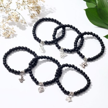Bracelet with a suspension Mix Shar No. 6 "Shungit", 5.5cm-8