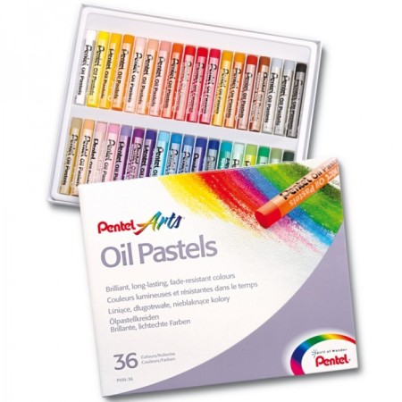 Oil pastel, 36 colors, Pentel, 8/60 mm, in cardboard-6
